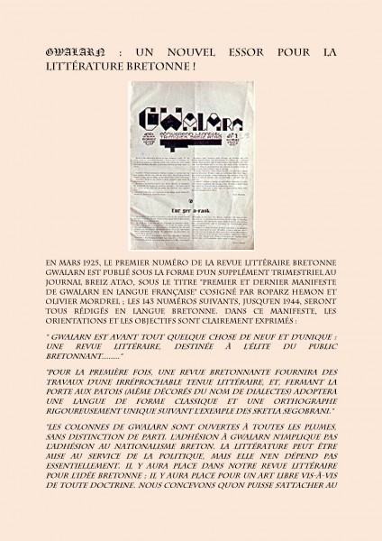 GWALARN un nouvel essor pour la littérature bretonne